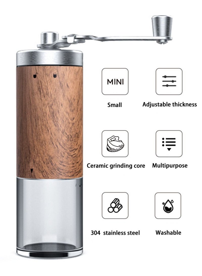 ايكي ايك مطحنة القهوة اليدوية، مطحنة حبوب القهوة المحمولة، مطحنة حبوب القهوة الخزف، مطحنة القهوة القابلة للتعديل بالسمك، سعة حبوب القهوة 25 غرام للمنزل/المكتب/السفر/التخييم/المطبخ/هدية - Image 5