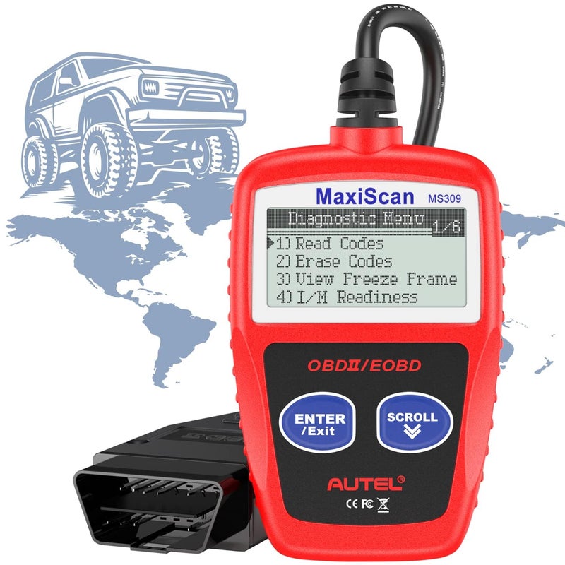 Autel OBD2 Scanner MaxiScan MS309 Car Check Engine Code Reader Check Emission Monitor Status Newer CAN Diagnostic Scan Tool for All OBD II Protocol Vehicles After 1996