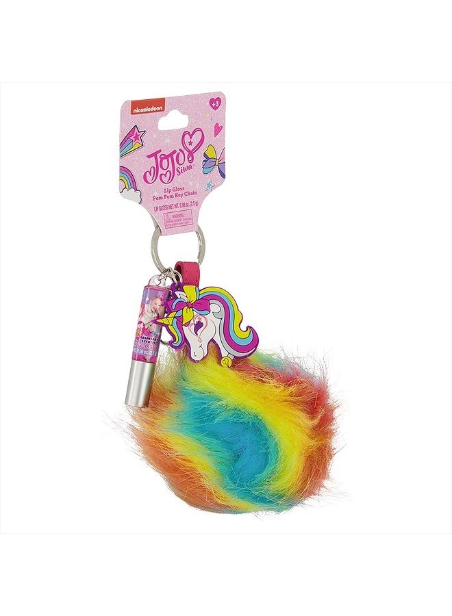 JoJo Siwa Unicorn Rainbow Pom Lip Gloss Keychain - Image 4