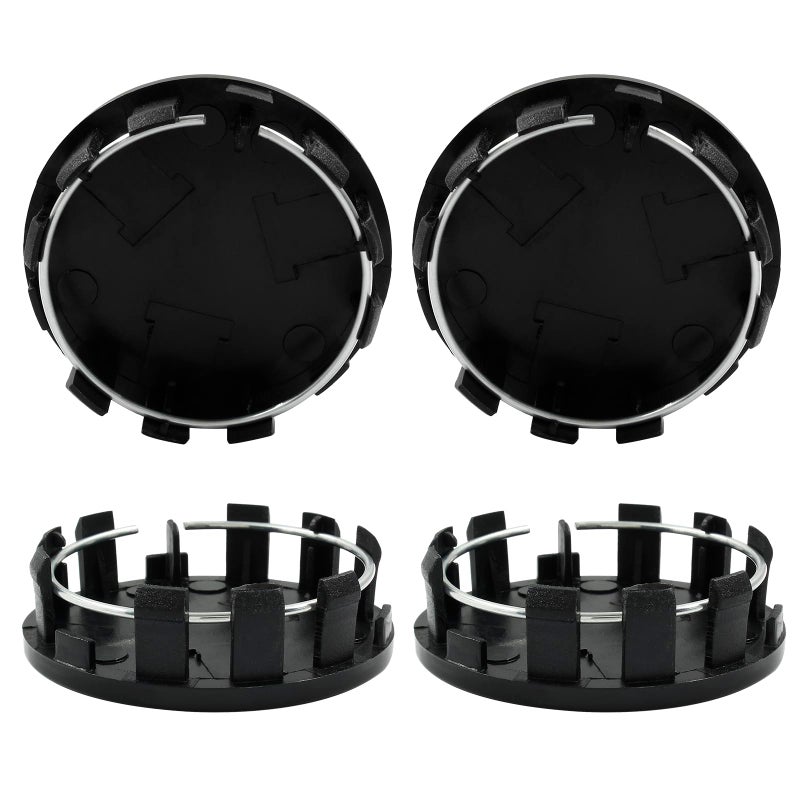 BokWin 4 Pcs 54mm213 Inch Wheel Center Hub Caps Mini Tyre Center Caps Cover for Car Black