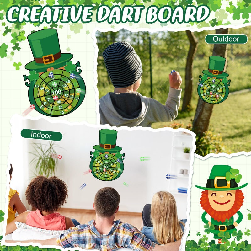 Seenelling St Patricks Day Games Set Large 23.6 x 31.5in Dart Board Games with 6 Sticky Balls Irish Party for Adults St' Patricks Day Party Throwing Indoor Outdoor Yard Toss(Green Top Hat) - Image 5