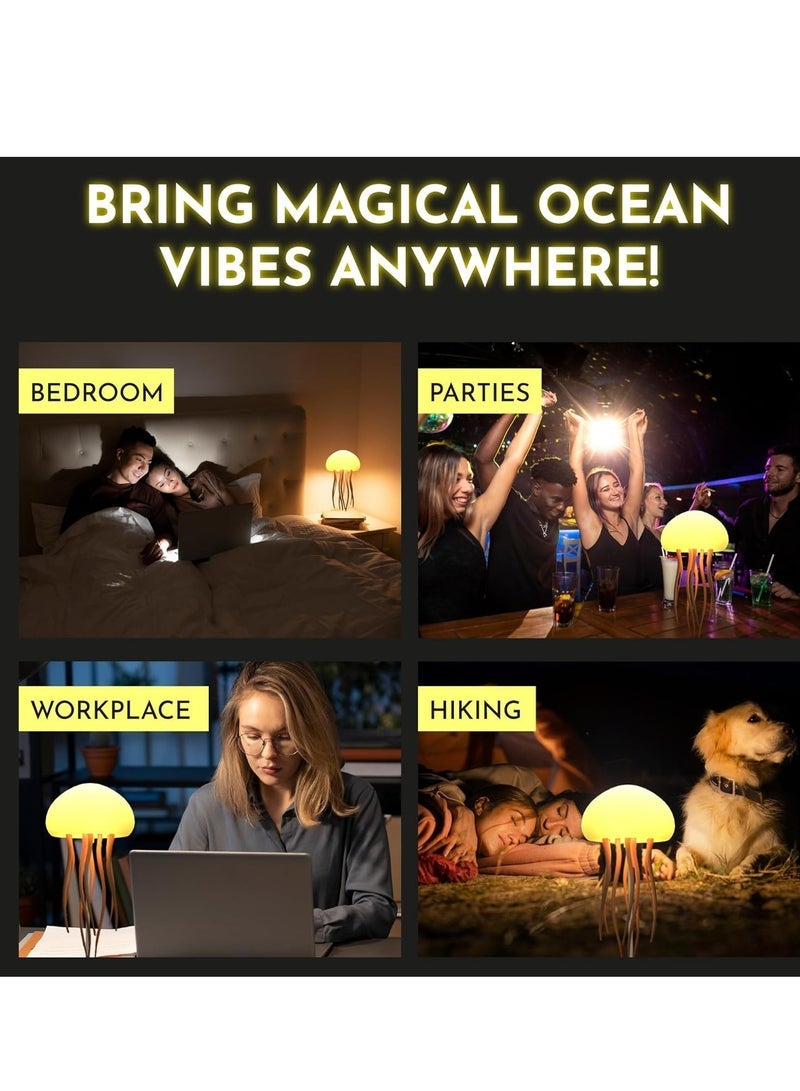 Gulf Trend Floating Jellyfish LED Lamp with Voice Control, RGB Gradient & Moving Tentacles, Rechargeable Touch Sensor Night Light – Dancing Jellyfish Bedside Lamp for Kids and Adults - Image 4