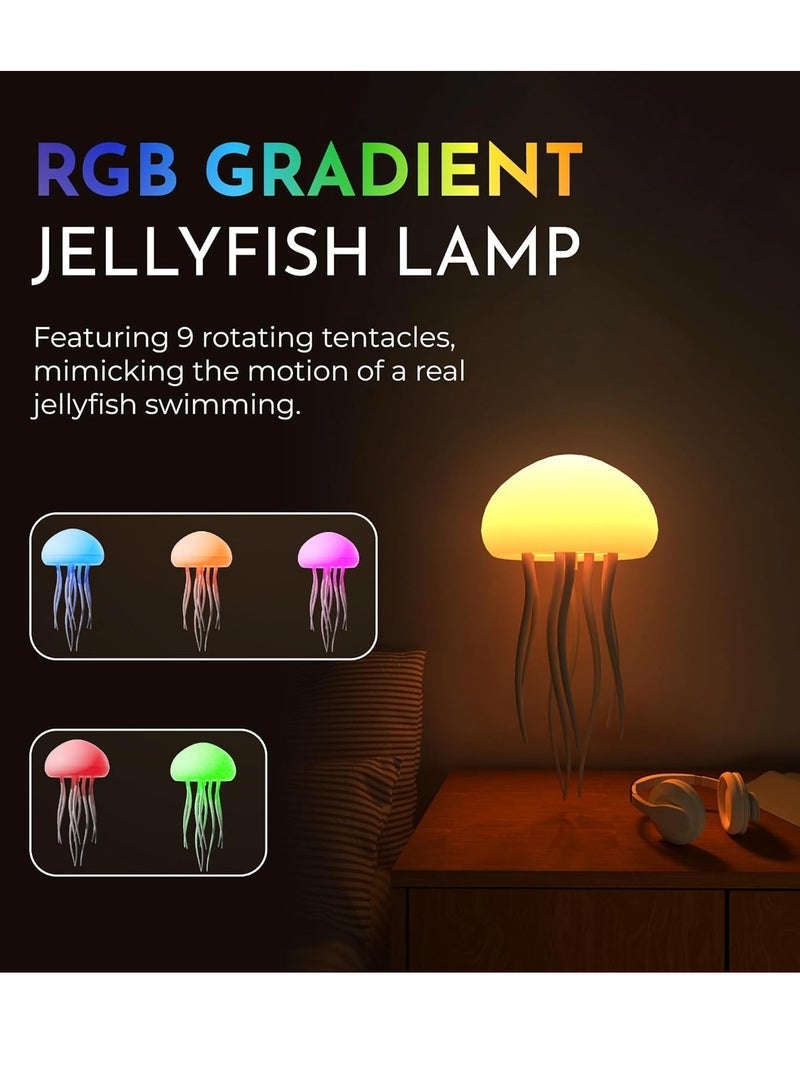 Gulf Trend Floating Jellyfish LED Lamp with Voice Control, RGB Gradient & Moving Tentacles, Rechargeable Touch Sensor Night Light – Dancing Jellyfish Bedside Lamp for Kids and Adults - Image 2