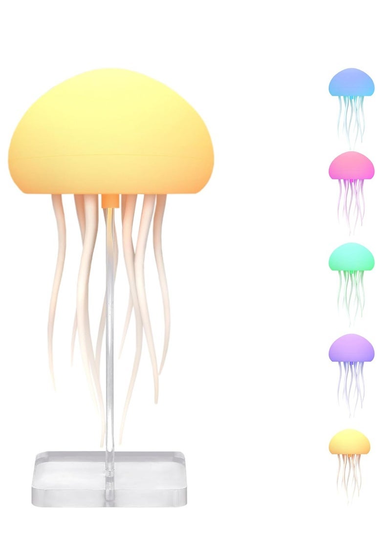 Gulf Trend Floating Jellyfish LED Lamp with Voice Control, RGB Gradient & Moving Tentacles, Rechargeable Touch Sensor Night Light – Dancing Jellyfish Bedside Lamp for Kids and Adults - Image 1