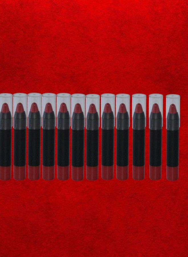 12 قطع أحمر شفاه أحمر كريم رقم 10