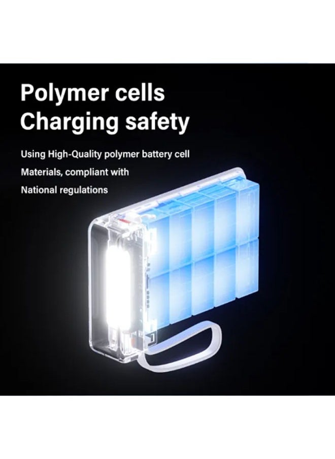 General - Power Bank 20000mAh Original Small Power Bank Power Bank Mini Size Equipped with 4 Wire Lanyard LED Light Digital Power Display iphone+type-c+Micro+USB - Image 1