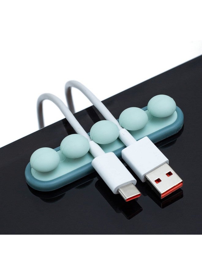 Mockery Cable Organisers,Cable Clips,Wire Organiser,Cord Management Organizer,Silicone Adhesive Hooks,Charging Accessory Cables Holder, Mouse Cable, PC, Office and Home (Blue, Pack of 1) - Image 1