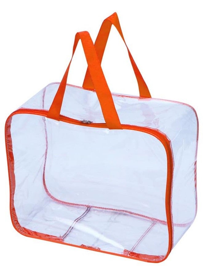 SSBC 1 Pack Nylon 30 L PVC Transparent Clothes Storage Bag for Saree Covers,Clothes, Lehenga, Blankets, Bedsheets, Toys, Docs|Wardrobe Organizer|Clear Storage Box Bag - Image 1
