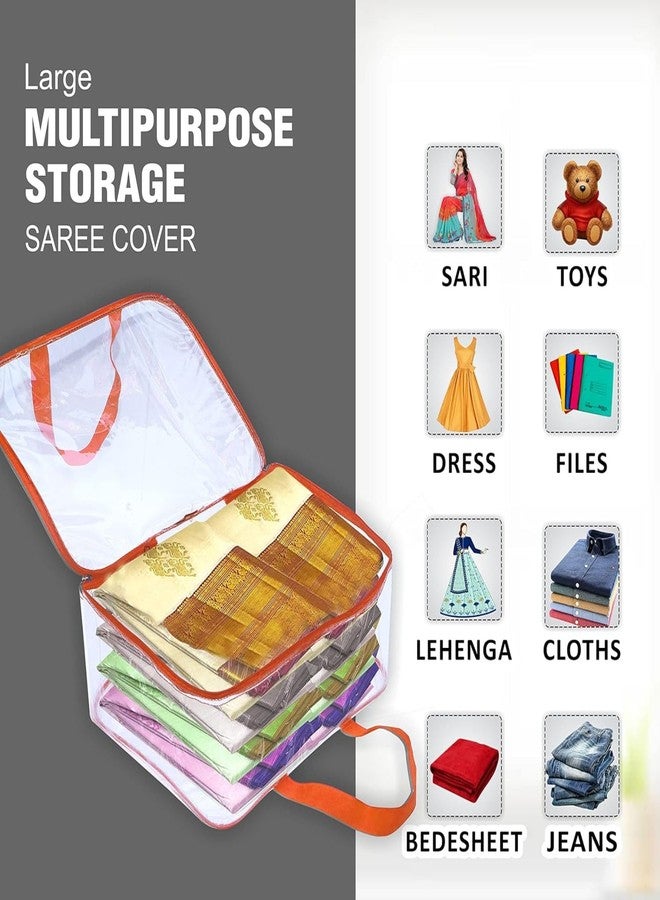 SSBC 1 Pack Nylon 30 L PVC Transparent Clothes Storage Bag for Saree Covers,Clothes, Lehenga, Blankets, Bedsheets, Toys, Docs|Wardrobe Organizer|Clear Storage Box Bag - Image 2