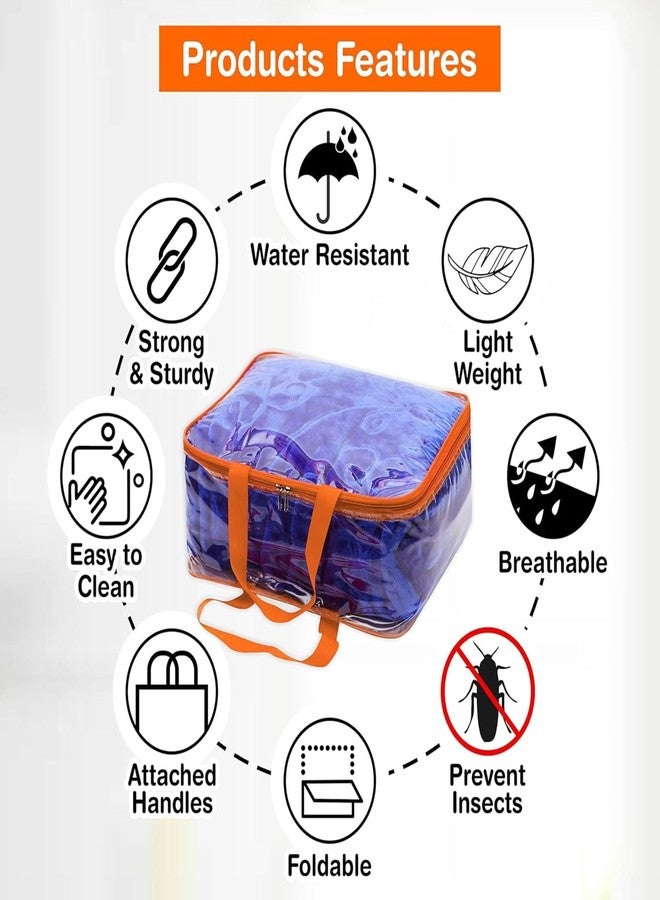 SSBC 1 Pack Nylon 30 L PVC Transparent Clothes Storage Bag for Saree Covers,Clothes, Lehenga, Blankets, Bedsheets, Toys, Docs|Wardrobe Organizer|Clear Storage Box Bag - Image 4