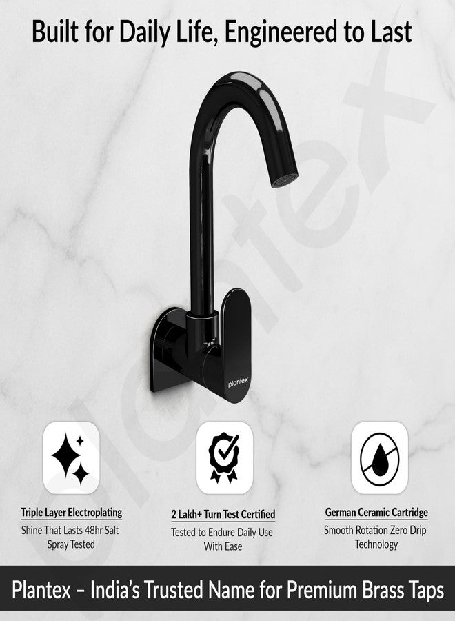 Plantex Pure Brass Kitchen Sink Tap with 360° Swivel Spout/Kitchen Tap with Water Saving Aerator - 7 Year-Warranty (ORN-210, Black) - Image 2