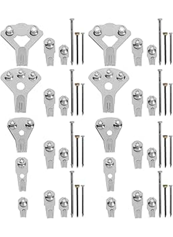 120pcs Metal Wall Hooks Set with Screws for Hanging Clothes Bags Photos on Wood Walls Silver - Image 1