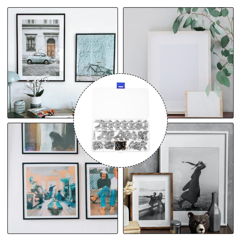 120pcs Metal Wall Hooks Set with Screws for Hanging Clothes Bags Photos on Wood Walls Silver - Image 4