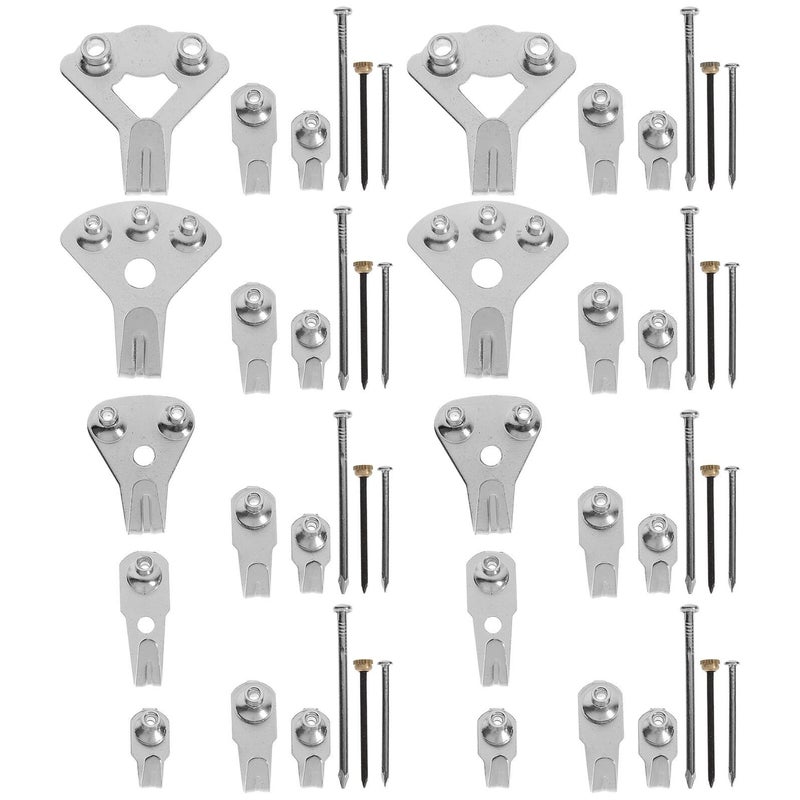 120pcs Metal Wall Hooks Set with Screws for Hanging Clothes Bags Photos on Wood Walls Silver - Image 2