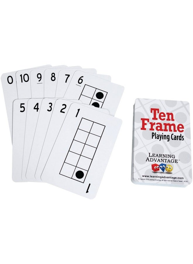 Learning Advantage - Ten Frame Playing Cards - Set Of 44 - Learn And Recognize Numbers 1-10 - Practice Subitizing - Early Math Resource - Image 1
