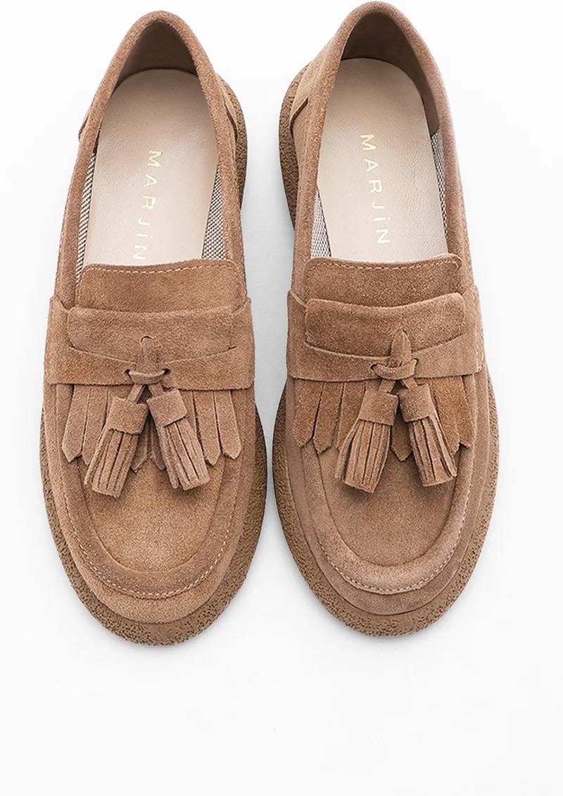 MARJIN Margin Women's Leather Loafer Casual Shoes Suma