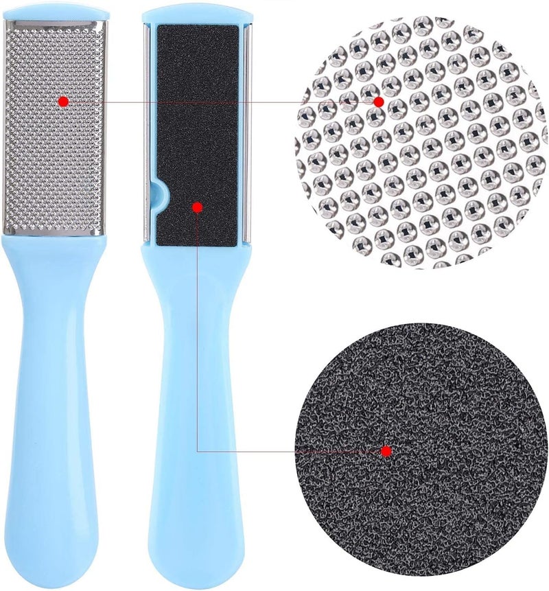 1 PieceFoot File Callus Remover Stainless Steel Foot File Foot Scrubber Feet Rasp Double Side Dead Skin Remover Foot Scraper Foot Sander Foot Care Tool with Plastic Handle, Multicolor