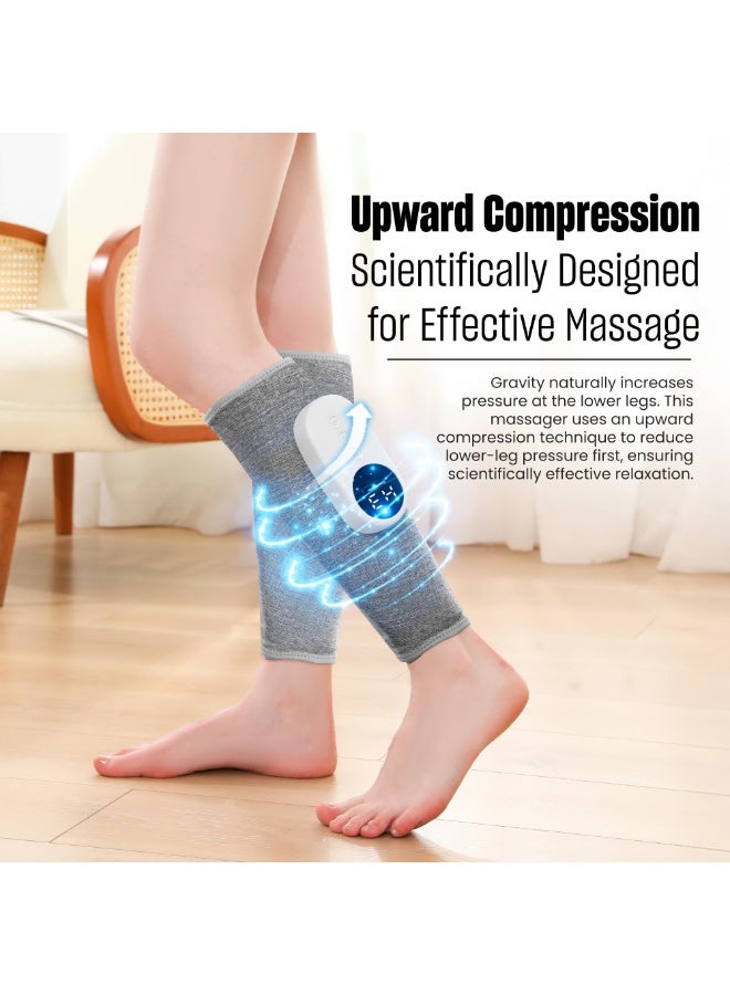 Leg Massager with Heat and Compression, Calf Massager for Circulation and Pain, with 3 Intensities, 3 Modes, Restless Leg Syndrome Relief Compression Leg Machine, Gift (Pair) (Gray) - Image 3