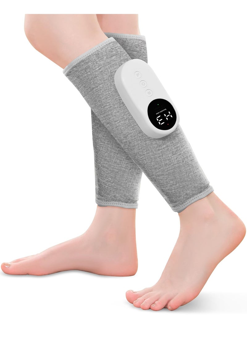 Leg Massager with Heat and Compression, Calf Massager for Circulation and Pain, with 3 Intensities, 3 Modes, Restless Leg Syndrome Relief Compression Leg Machine, Gift (Pair) (Gray) - Image 1