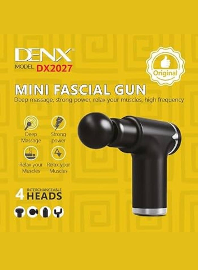 Denx Mini Massage gun Percussion Deep Tissue Muscle Massage with 6 Speed ​​Massager gun, Quiet Portable Electric Handheld Body Massager gun - Black 