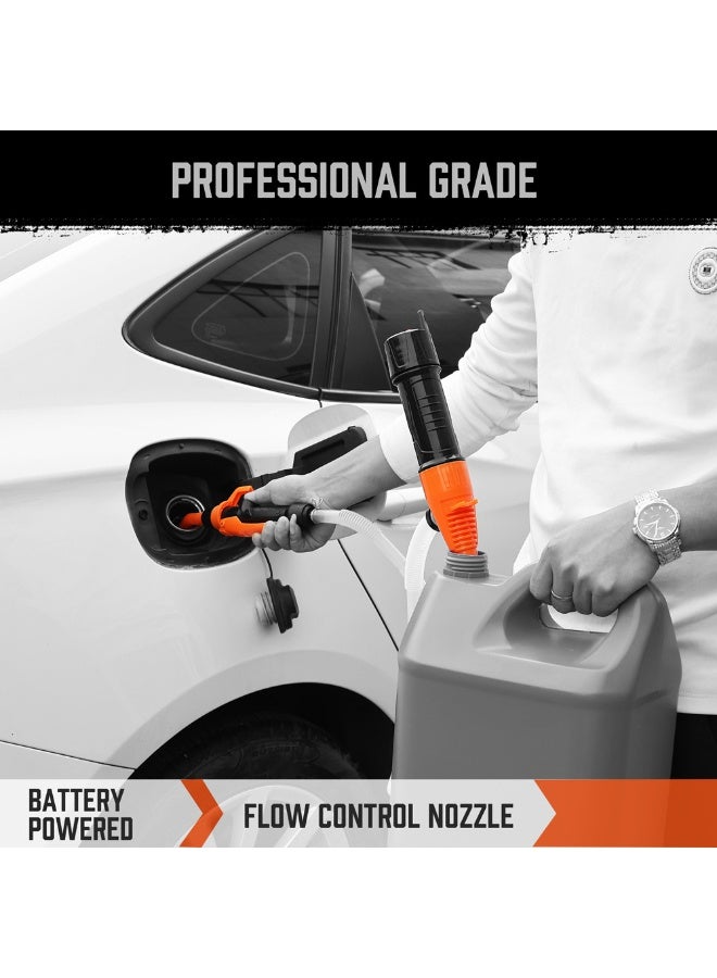 HORUSDY Electric Fuel Transfer Pump Battery Powered Oil Pump with Nozzle | 7 Quarts/Minute | Portable Gasoline Diesel Kerosene Water Pump - Image 4