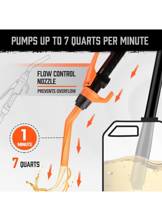 HORUSDY Electric Fuel Transfer Pump Battery Powered Oil Pump with Nozzle | 7 Quarts/Minute | Portable Gasoline Diesel Kerosene Water Pump - Image 3