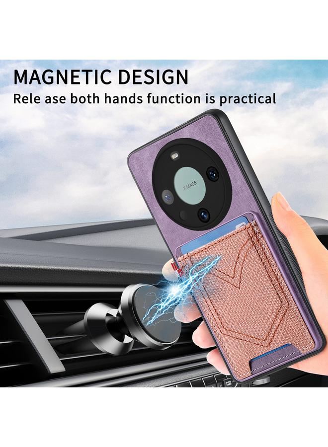 Zaboon Case For Huawei Mate 60 Pro Denim Texture Leather Skin Phone Case with Card Slot - Image 5