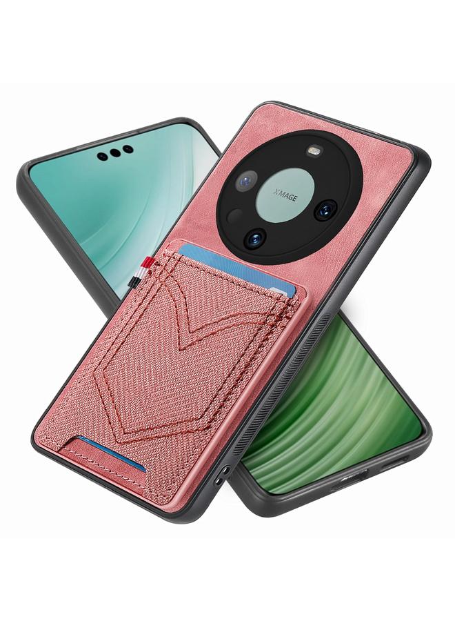 Zaboon Case For Huawei Mate 60 Pro Denim Texture Leather Skin Phone Case with Card Slot - Image 1