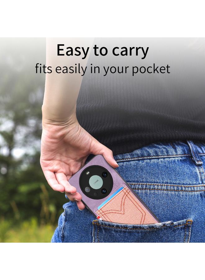 Zaboon Case For Huawei Mate 60 Pro Denim Texture Leather Skin Phone Case with Card Slot - Image 3