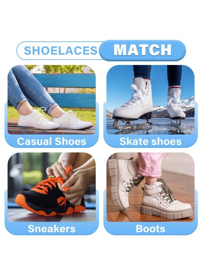 DELELE Solid Flat Shoe Laces: Hollow Thick Shoelaces for Sneakers 2 Pair, 27 Beige, 71 inch (180CM) - Image 5