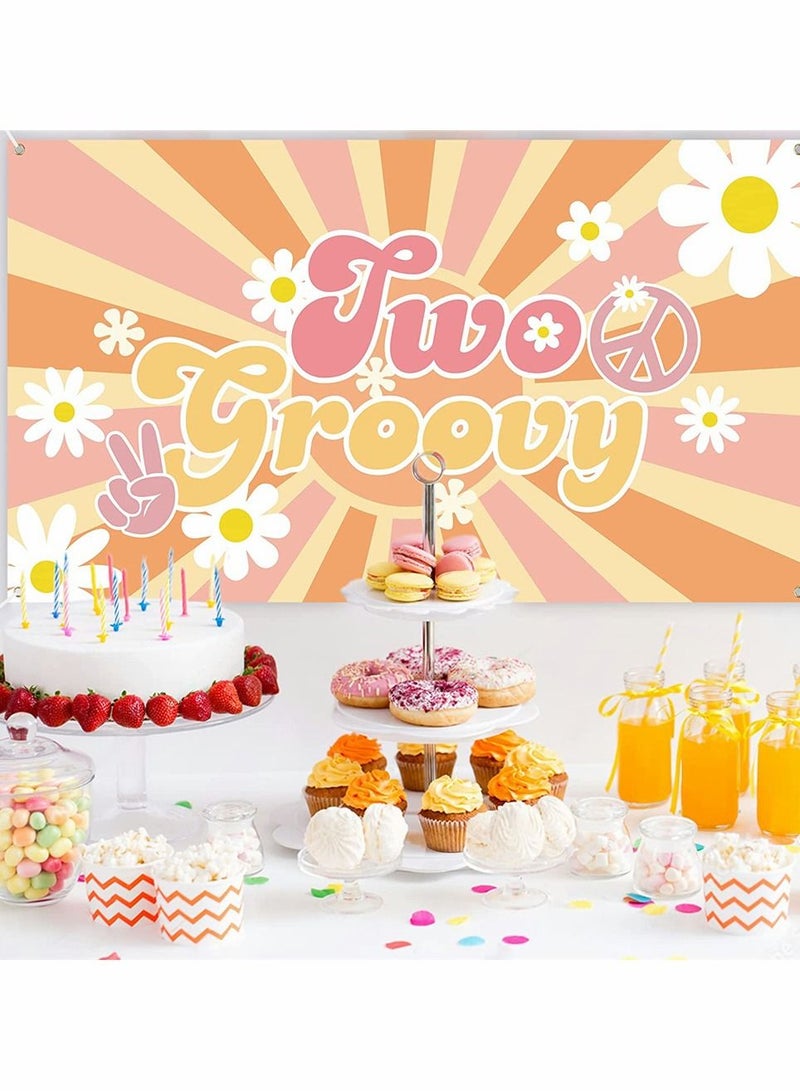 سيوسي اثنين من رائع الرجعية الهيبيين البوهيمي فتاة الطرف الخلفية لافتات ديزي الزهور رائع شعار التصوير الفوتوغرافي خلفية الجدار الديكور الهبي موضوع عيد ميلاد الحزب الديكور لوازم طفلة عيد ميلاد 2 - Image 2