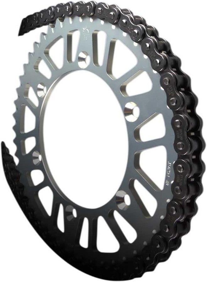 JT Sprockets Chain (428 Series) Black Steel 132 Link Heavy Duty Non O-Ring Chain with Connecting Link - Image 2