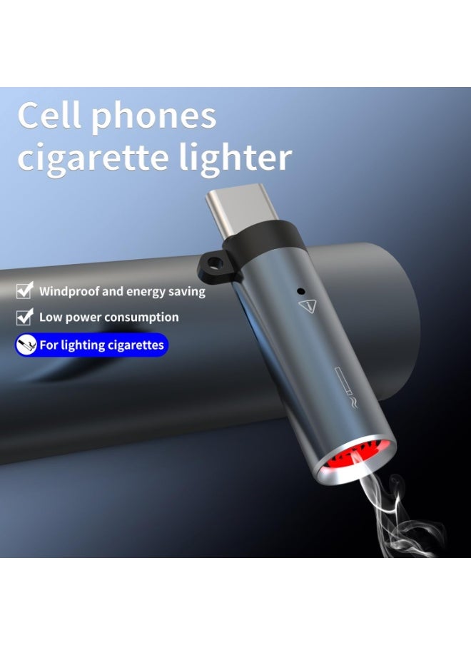 ماركة غير محددة ولاعة كهربائية - ولاعة USB C، بدون لهب، مقاومة للرياح، هدية للرجال - إصدار صغير  - Image 2