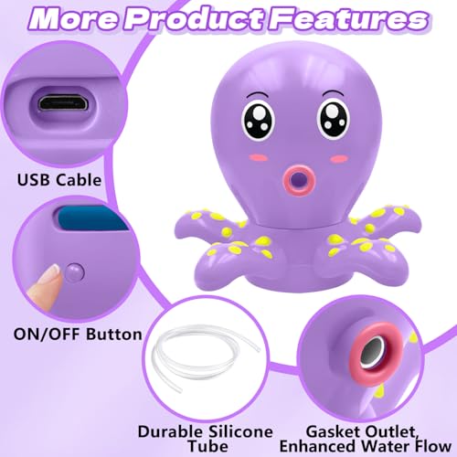 Infowush Water Table Pump Octopus Battery Powered Water Pump for Water Table 3 Hours NonStop Fun Summer Outdoor SandWater Table Toys Outside Water Play Table Accessories for Toddlers Kids Purple - Image 5