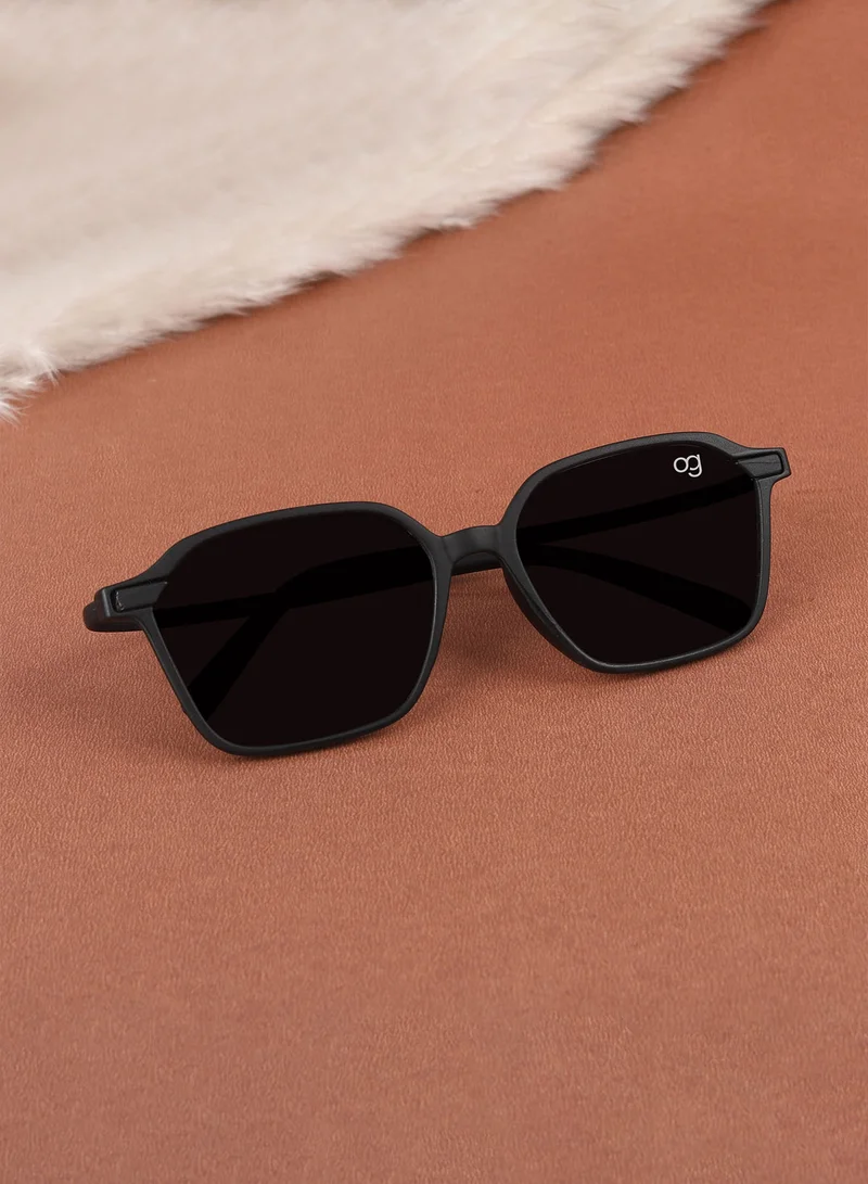 Woggles Stylish Black Square Kids Sunglasses