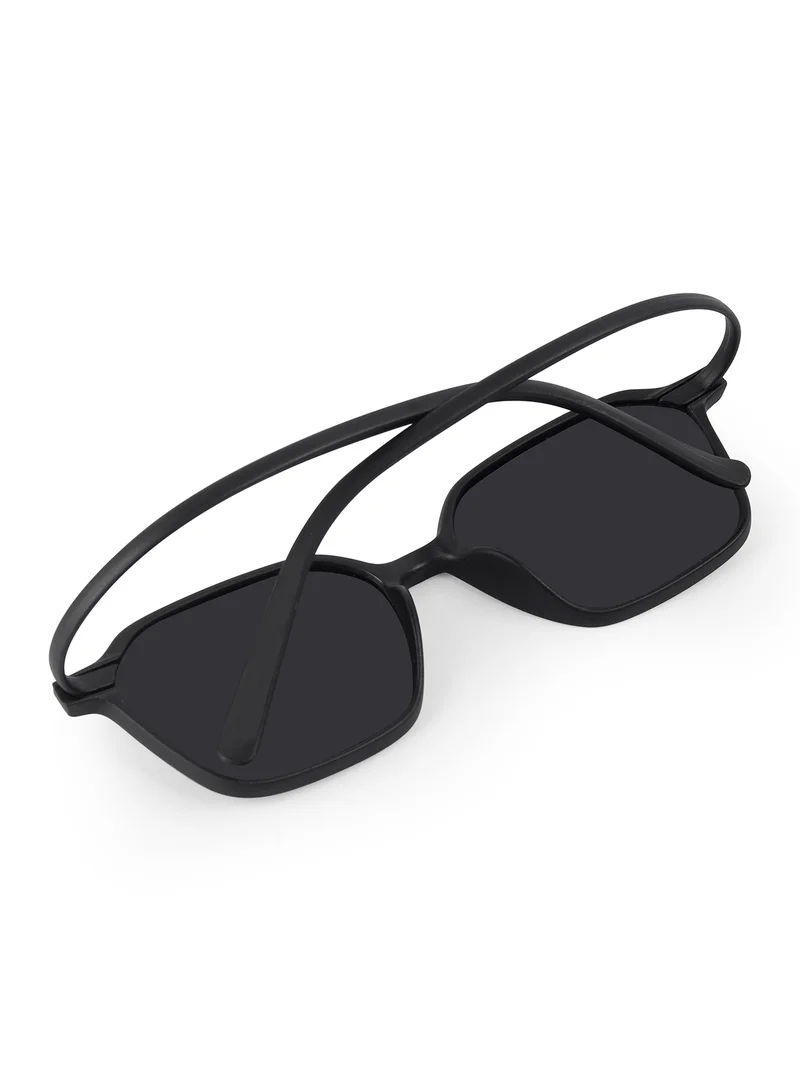 Woggles Stylish Black Square Kids Sunglasses