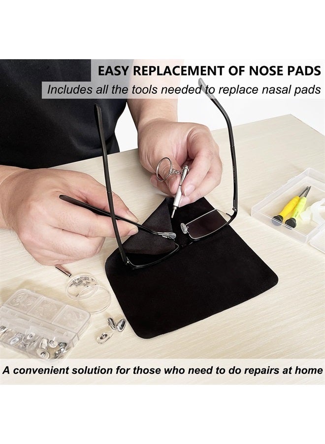 GOTOBA Eyeglass Nose Pads, GOTOBA 22 Pairs Screw-in Eyeglasses Nose Pads, Upgraded Glasses Nose Pad Replacement Kit with Eyeglass Screwdriver, Tweezers, Glasses Cloth, Small Screws. - Image 2