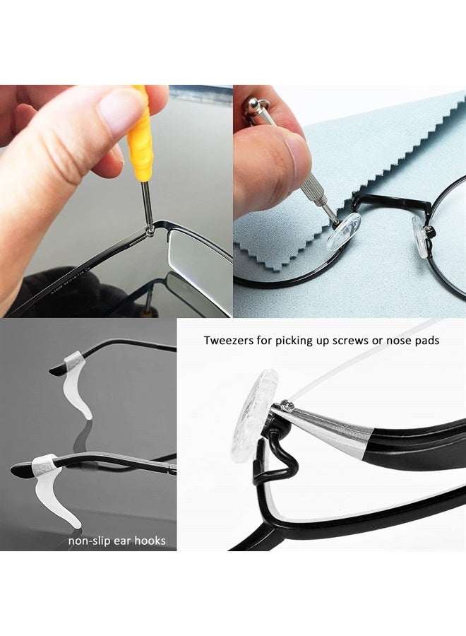GOTOBA Eyeglass Nose Pads, GOTOBA 22 Pairs Screw-in Eyeglasses Nose Pads, Upgraded Glasses Nose Pad Replacement Kit with Eyeglass Screwdriver, Tweezers, Glasses Cloth, Small Screws. - Image 5