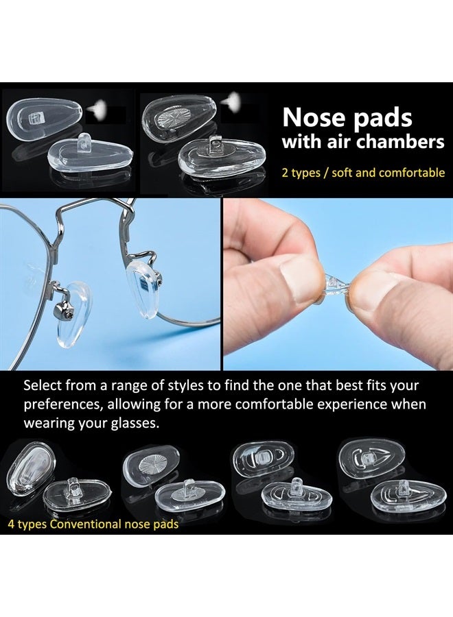 GOTOBA Eyeglass Nose Pads, GOTOBA 22 Pairs Screw-in Eyeglasses Nose Pads, Upgraded Glasses Nose Pad Replacement Kit with Eyeglass Screwdriver, Tweezers, Glasses Cloth, Small Screws. - Image 3