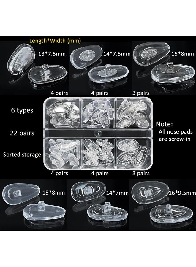 GOTOBA Eyeglass Nose Pads, GOTOBA 22 Pairs Screw-in Eyeglasses Nose Pads, Upgraded Glasses Nose Pad Replacement Kit with Eyeglass Screwdriver, Tweezers, Glasses Cloth, Small Screws. - Image 4