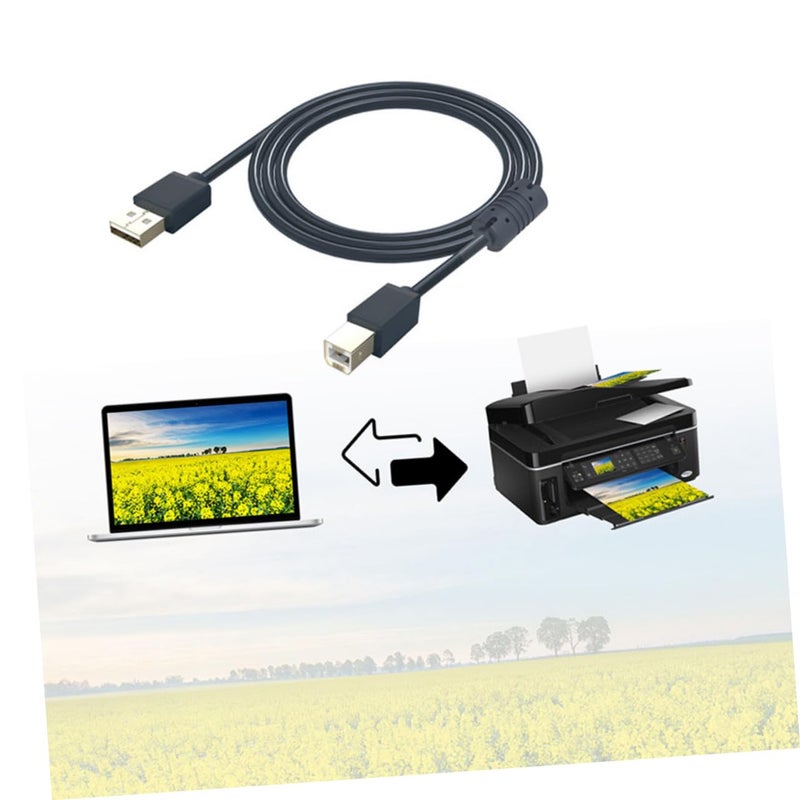 كابل طابعة USB 2.0 بطول 3 أمتار، ذكر إلى ذكر، سريع لنقل البيانات وشحن الأجهزة، اللون أسود - Image 4