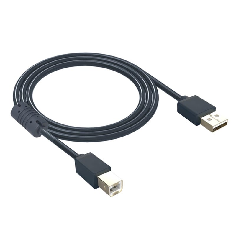 كابل طابعة USB 2.0 بطول 3 أمتار، ذكر إلى ذكر، سريع لنقل البيانات وشحن الأجهزة، اللون أسود - Image 1