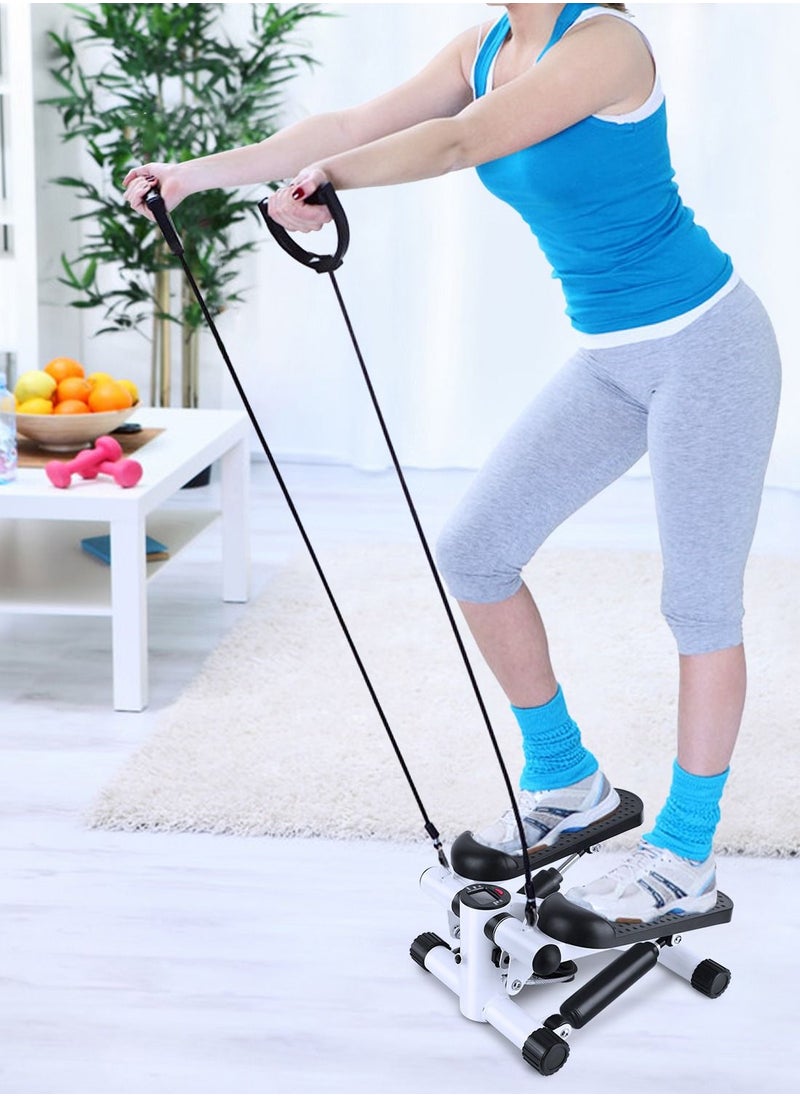 DubaiGallery Mini Stepper Abs Toner Workout without Electronic Display Home Exercise Equipment with Resistance Bands (with Rope), Air Climber Stepping Fitness Machine - White  - Image 5