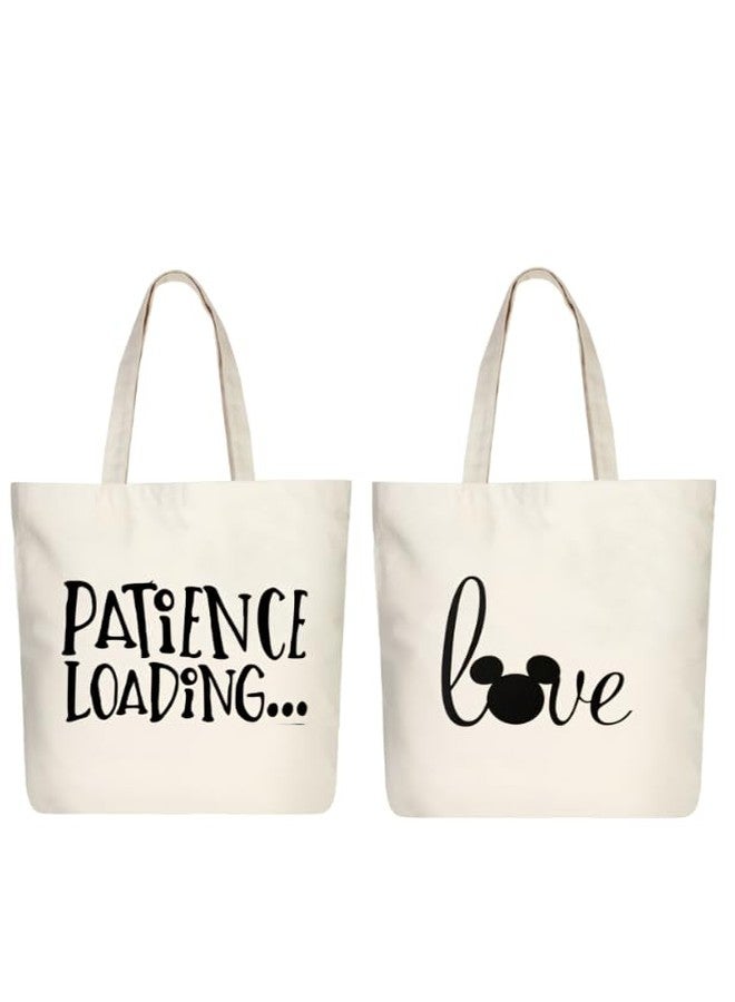 Canvas Tote Bags for Women with zip closer | unique tote bag forWomen, Girls, 100% Organic Cotton Tote bag Pack of 2 - Image 1