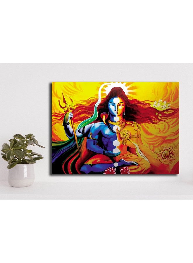 PIXELARTZ Canvas Paintings Ardhanarishwar Without Frame Modern Art Paintings for Home Décor/Living Room -Multicolour - Image 2
