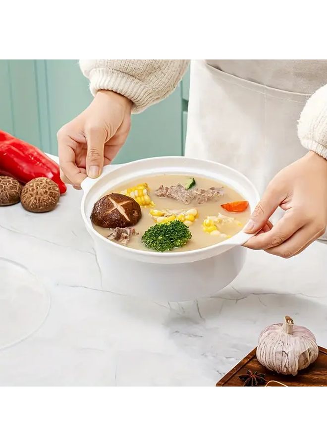 Microwave Safe Plastic Food Storage Set 4pcs Round Bowls With Steaming Mat Lid - Image 3