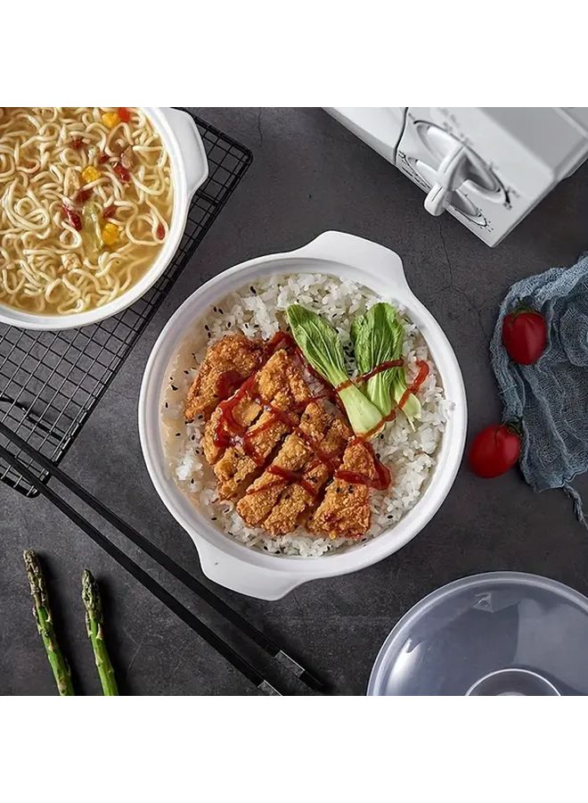 Microwave Safe Plastic Food Storage Set 4pcs Round Bowls With Steaming Mat Lid - Image 5