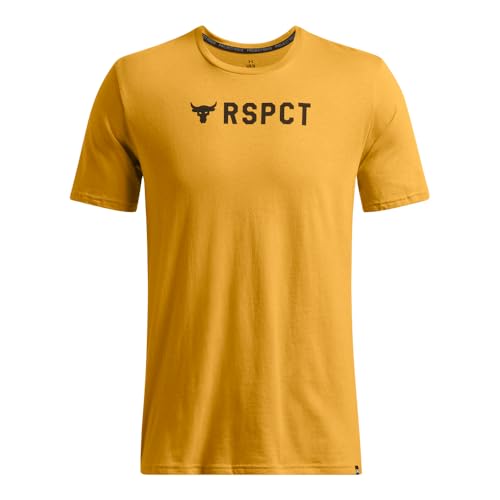 Under Armour Men's Project Rock Respect Short Sleeve T Shirt, (711) Golden Yellow / / Black, Large - Image 1