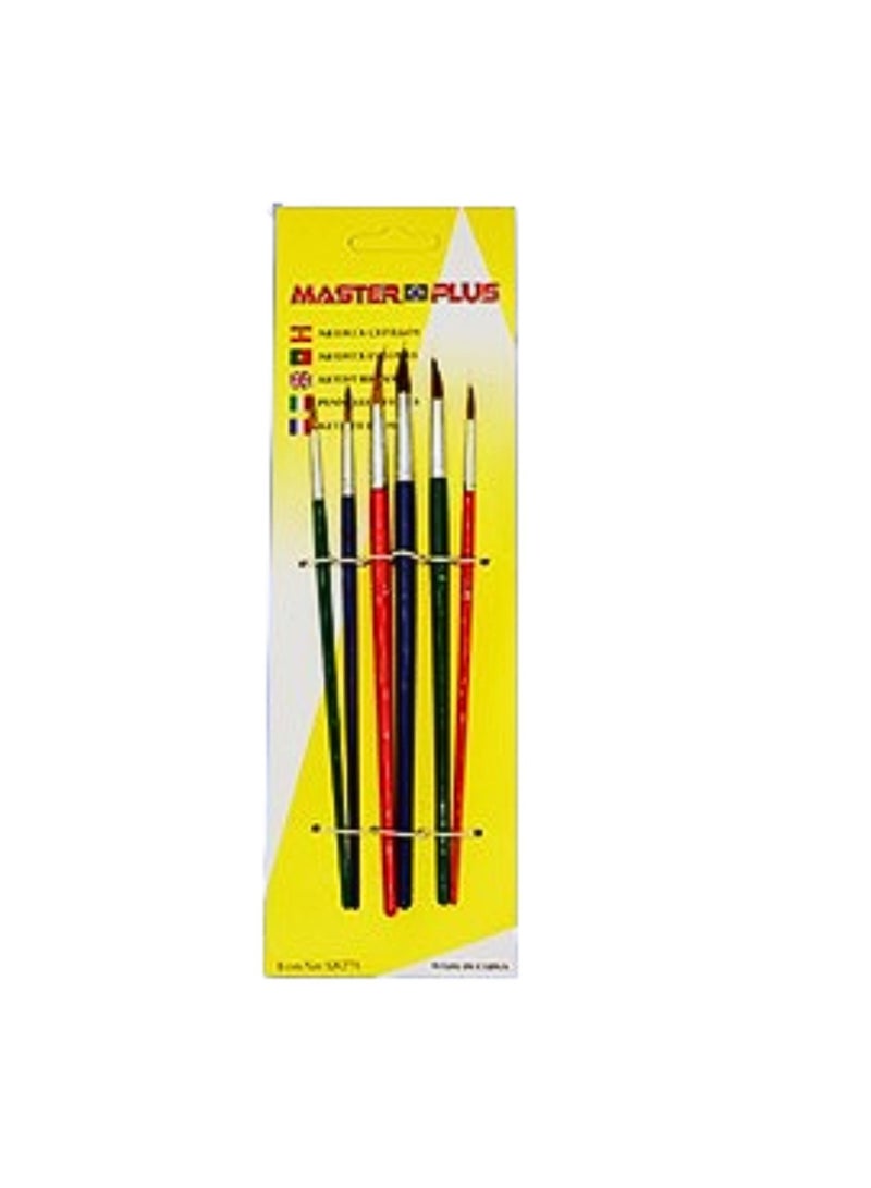 MASTER PLUS Professional Round Paint Brush Set 6 Piece - Image 2