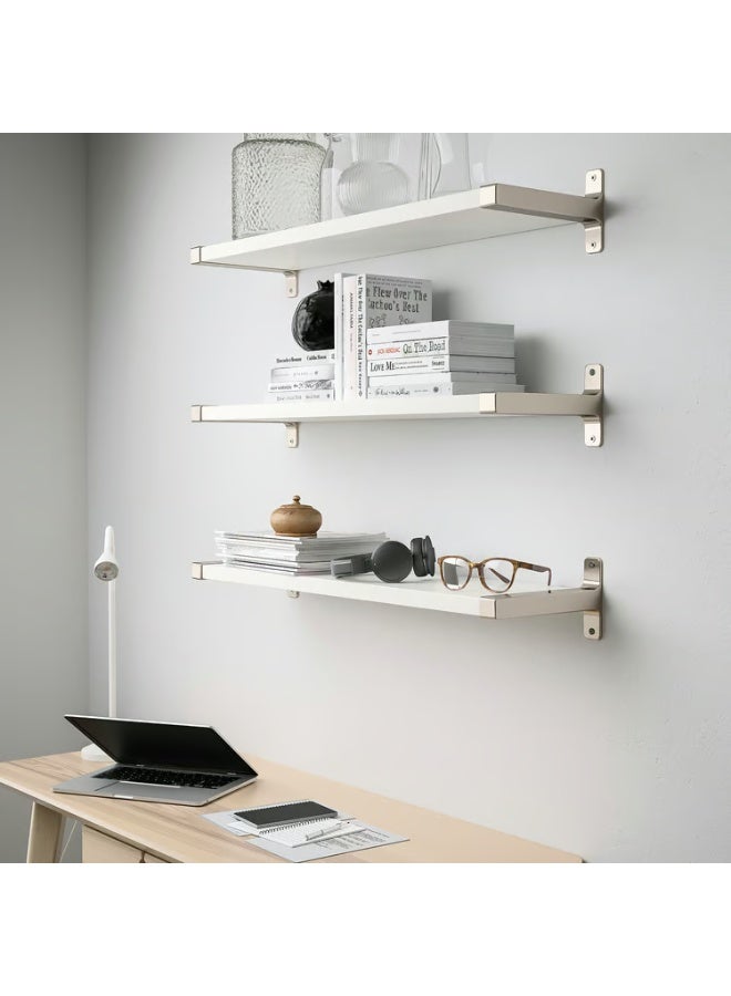 IKEA (IKEA) رف حائط مزدوج أبيض/مطلي بالنيكل 80×20 سم - Image 2